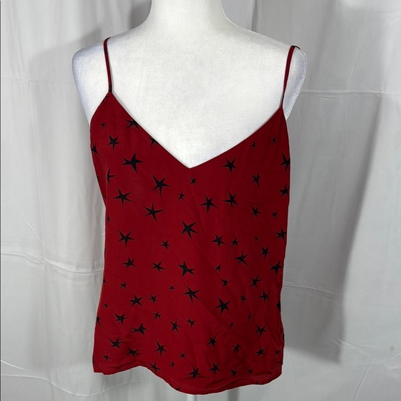 L'AGENCE Red Black Star Camisole Top Size Medium - Picture 1 of 8